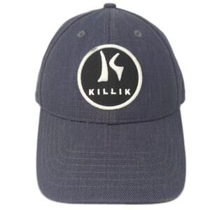 Killik Snapback Hat Blue Black Embroidered Circle Patch Acrylic Wool Blend OS